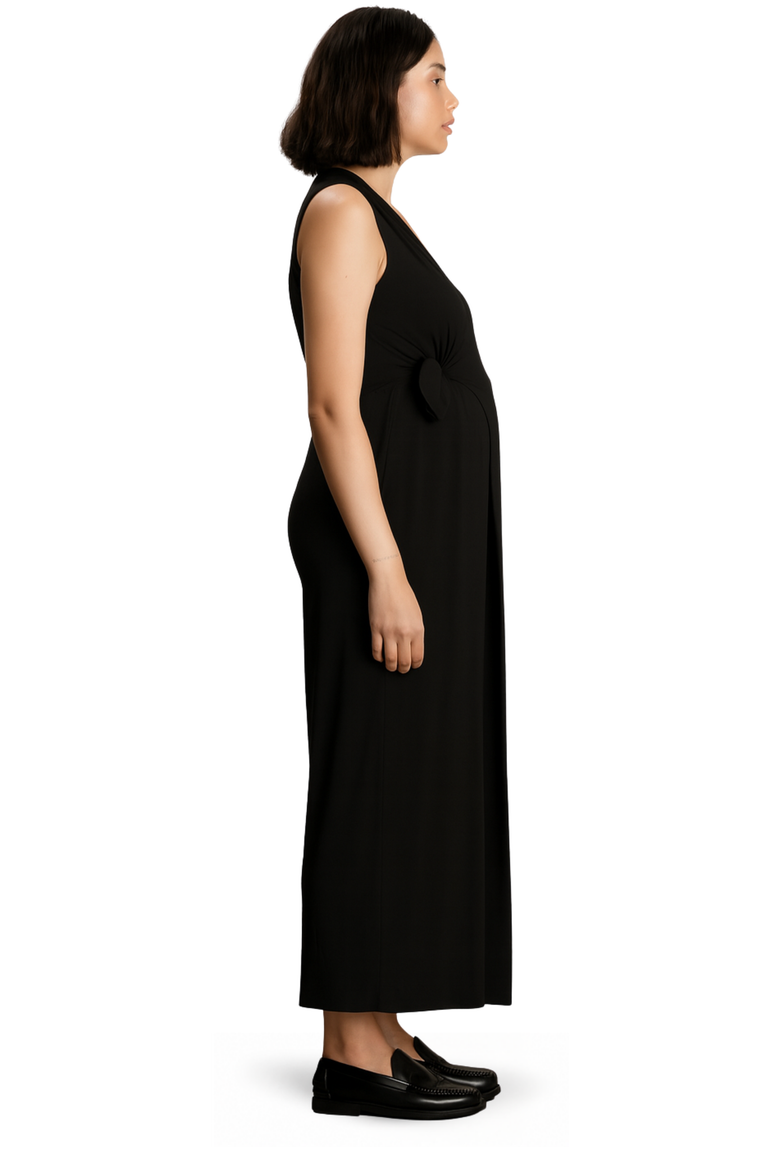 Ines Maternity & Nursing Wrap Jumpsuit, Alternate, color, Black