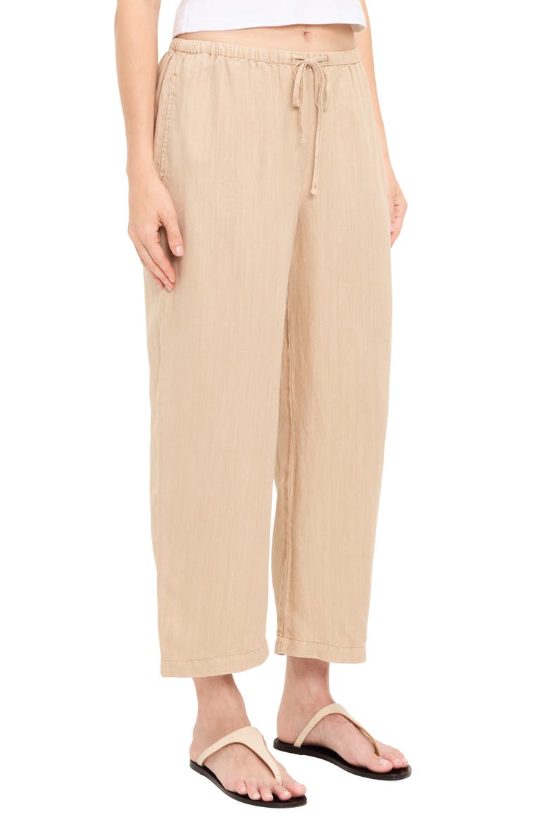 Tali Linen Blend Wide Leg Drawstring Pants, Alternate, color, MACADAMIA