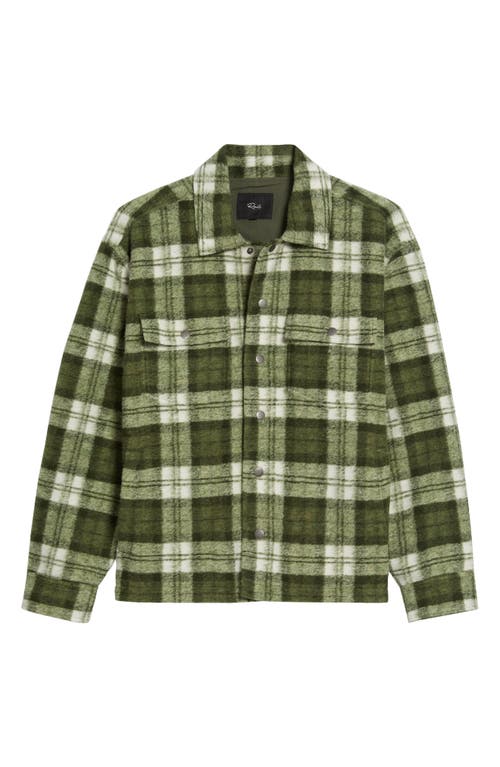 Rails Saxon Relaxed Fit Plaid Snap-Up Shirt in Green Mist 