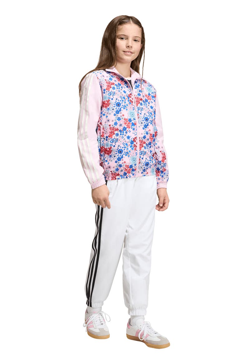 Kids' Floral Print Track Jacket, Alternate, color, CLEAR PINK