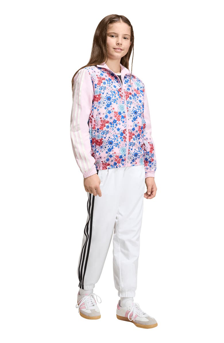 adidas Kids' Floral Print Track Jacket, Alternate, color, Clear Pink