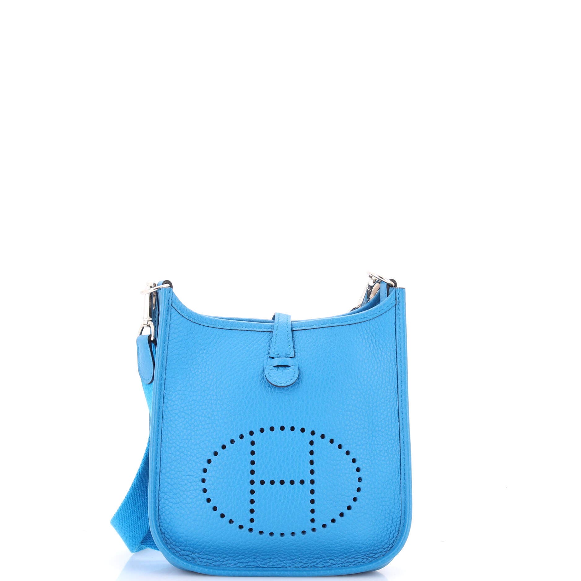 Pre-Owned Hermes Evelyne Bag Gen III Clemence TPM, Main, color, Bleu Frida