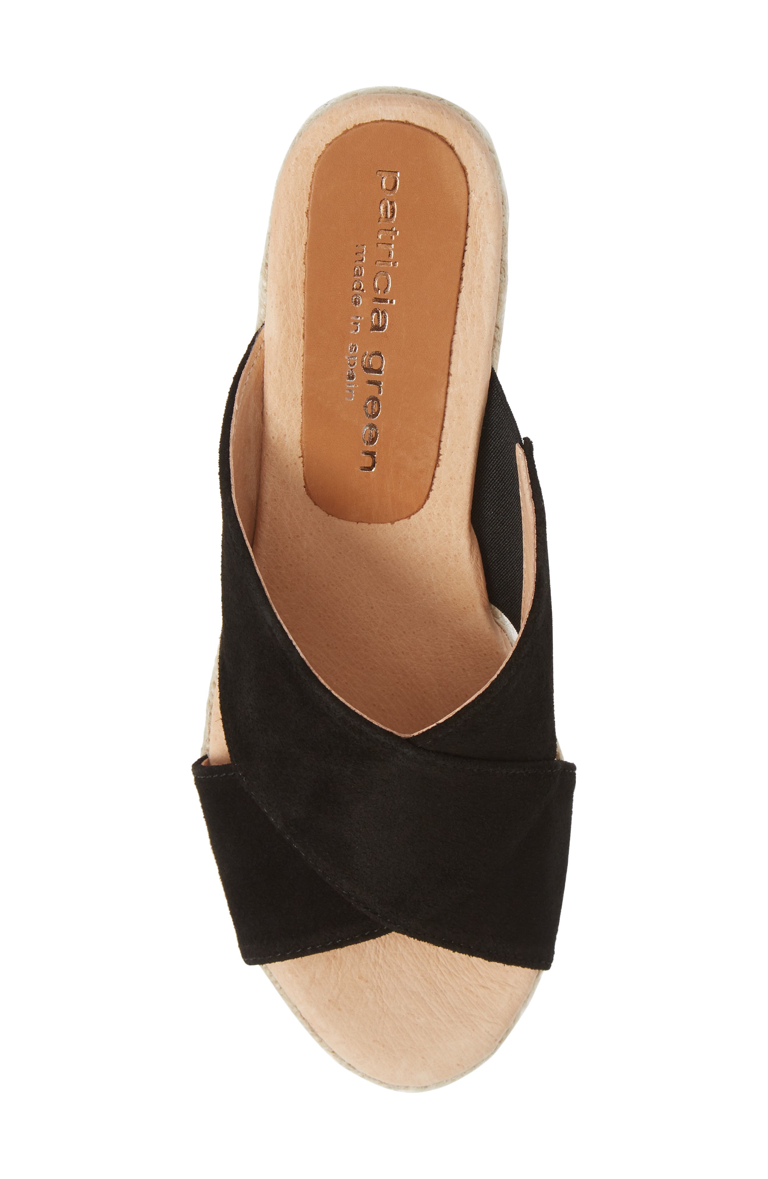 Annabelle Espadrille Wedge Slide Sandal, Alternate, color, BLACK SUEDE
