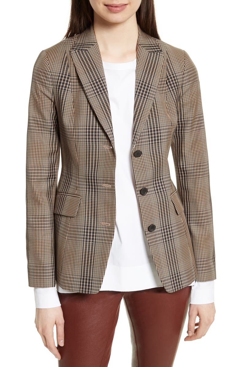 Theory Faringdon Check Riding Jacket, Main, color, 