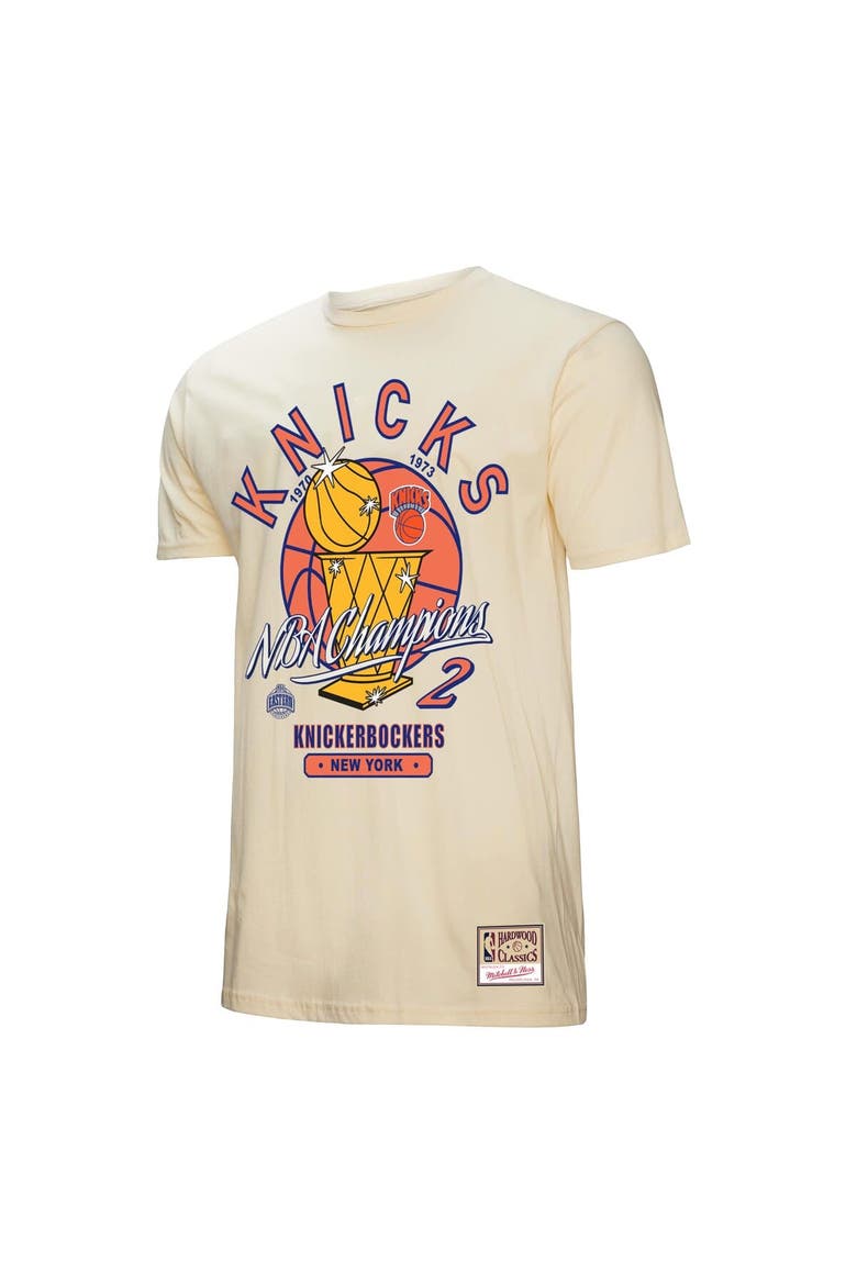 Men's Mitchell & Ness Cream New York Knicks Hardwood Classics Champions Vintage T-Shirt, Alternate, color, Cream