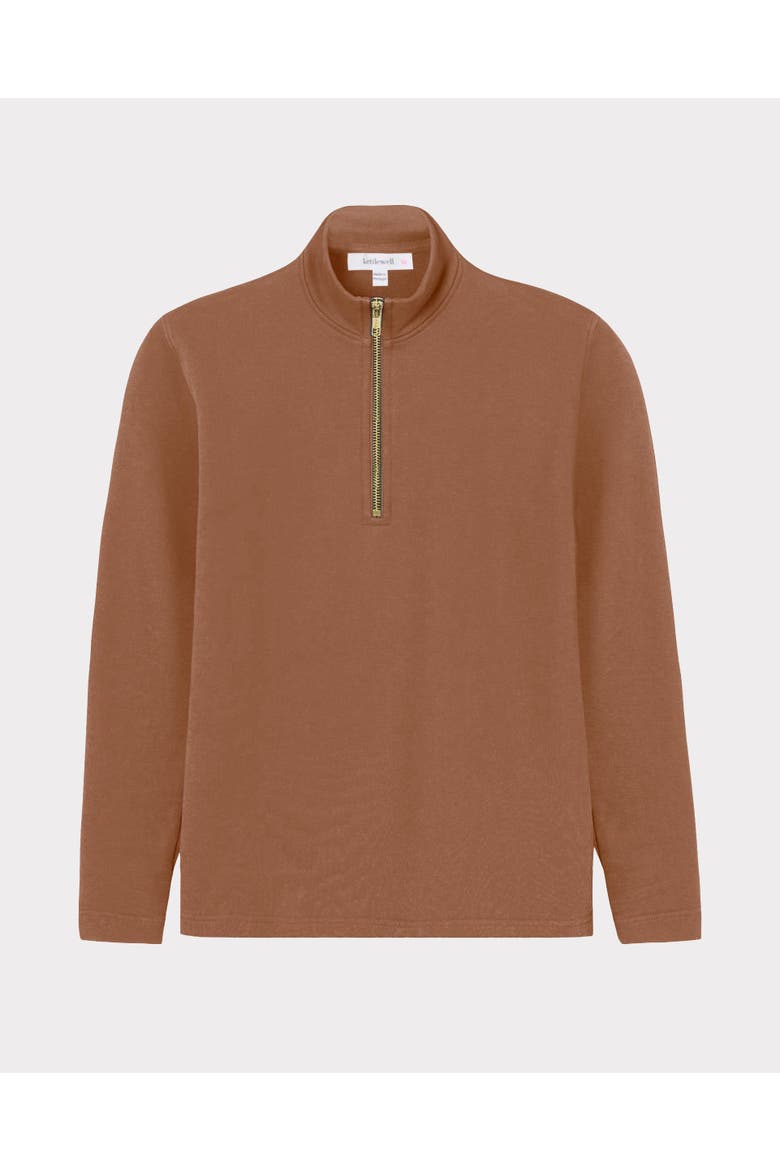 Robyn 1/4 Zip Sweatshirt, Alternate, color, Light Chocolate