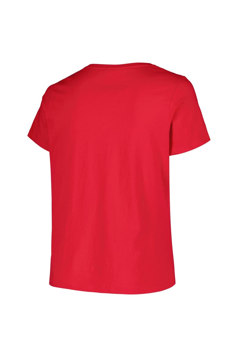 Women's Profile Red New Jersey Devils Plus Size Arch Over Logo T-Shirt, Alternate, color, Red