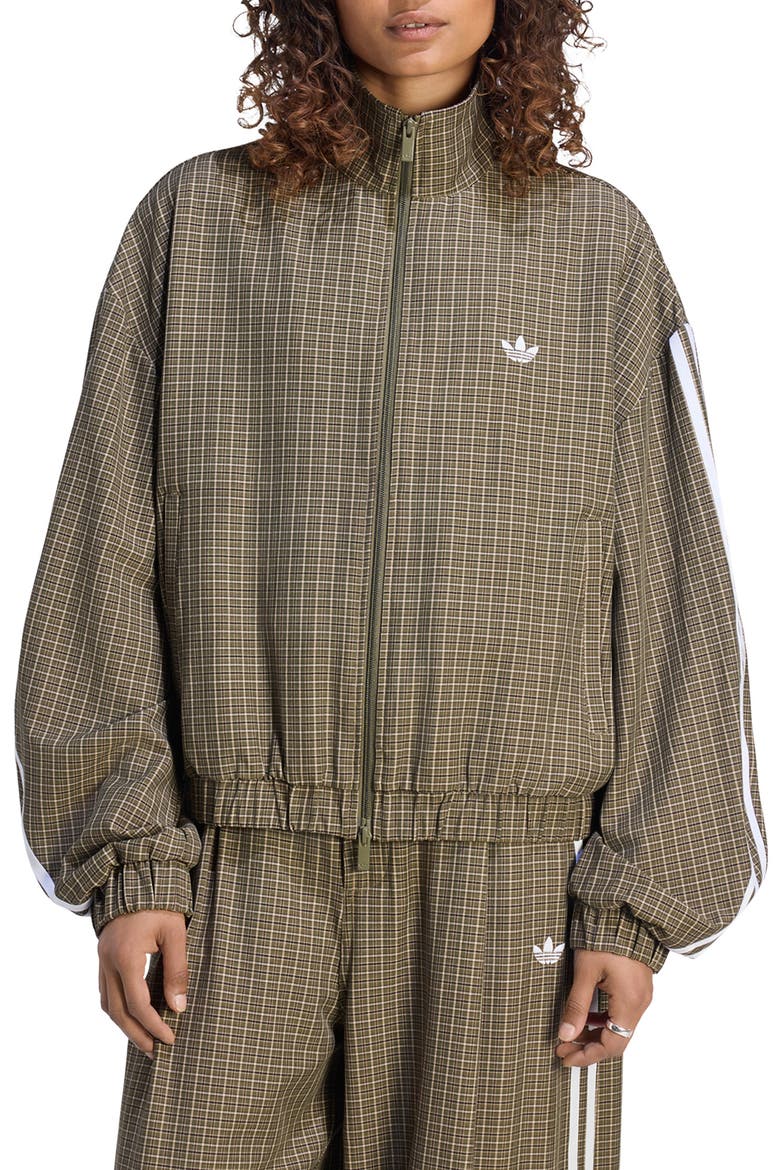 Checks Track Jacket, Main, color, OLIVESTRATA
