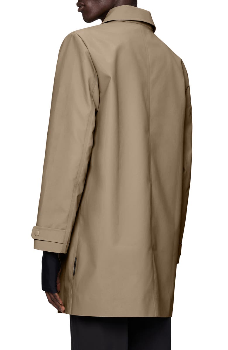 Rains Nara Waterproof Longline Rain Jacket with Removable Hood, Alternate, color, Beige