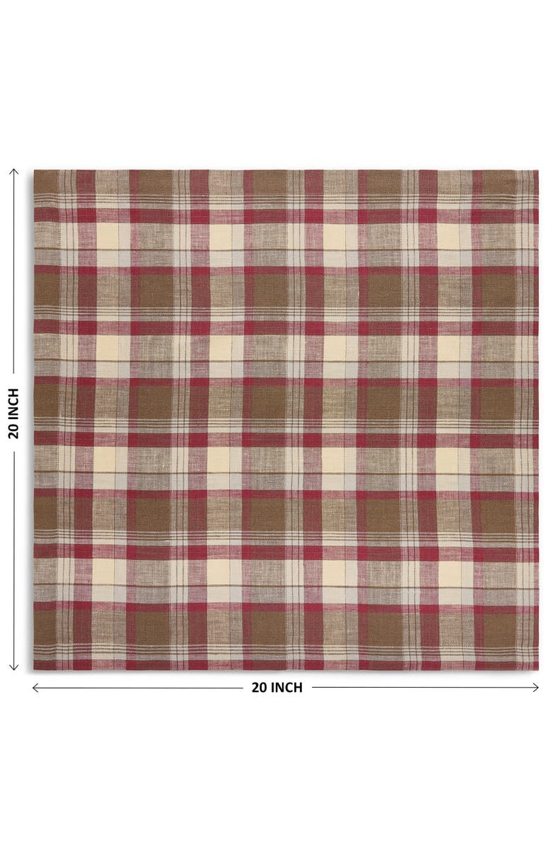 Solino Home Linen Dinner Napkins - Rustic Plaid, 20" x 20", Alternate, color, Rustic Multicolor