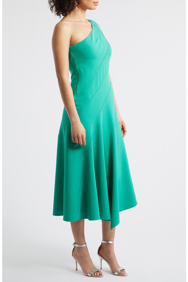Laguna One-Shoulder Dress, Alternate, color, EMERALD