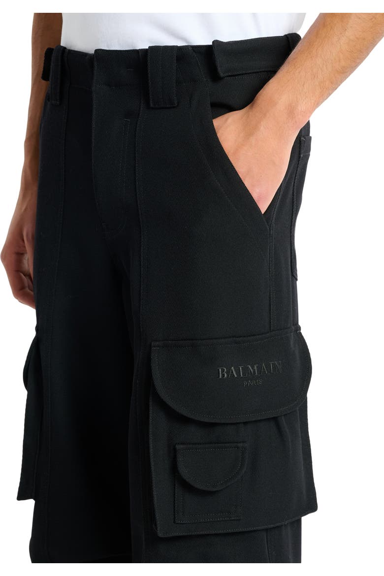 Wool twill cargo pants, Alternate, color, black