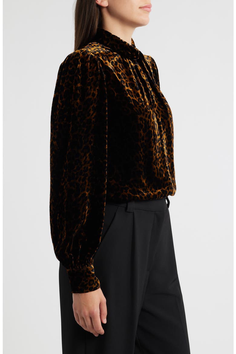 The Levana Long Sleeve Velvet Shirt, Alternate, color, BLACK/ VELVET LEOPARD