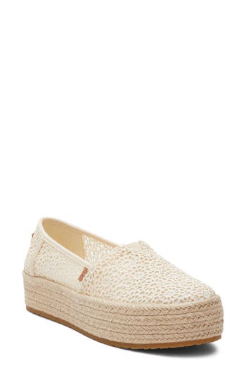 Toms Valcia Platform Espadrille In Natural Crochet