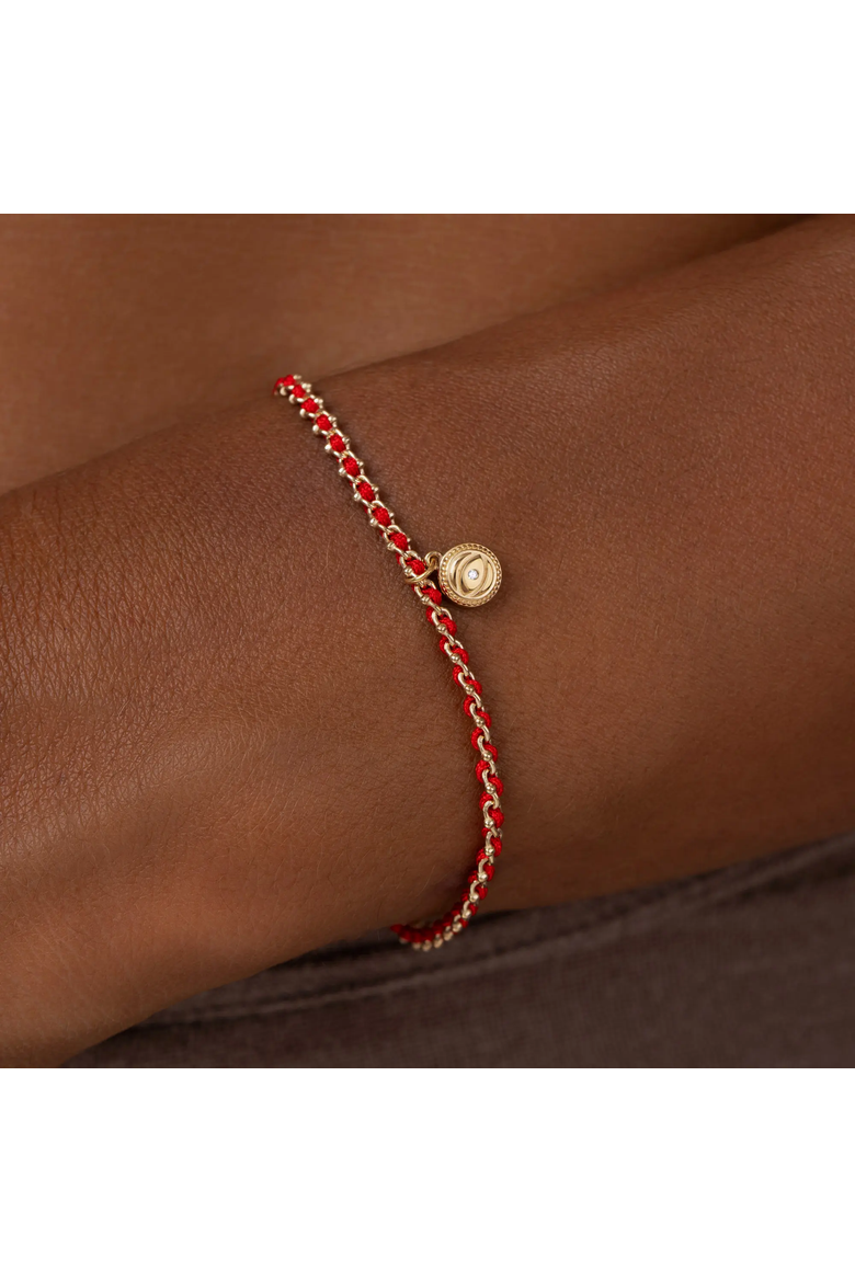 Evil Eye Gold Plated Red String Adjustable Bracelet Divine Shield, Alternate, color, Red/Gold
