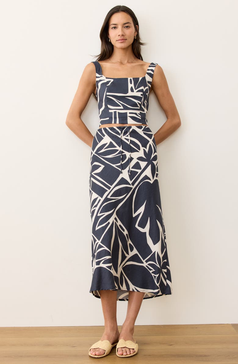 Marine Layer Zoe Print Crop Tank, Alternate, color, Midnight Mosaic