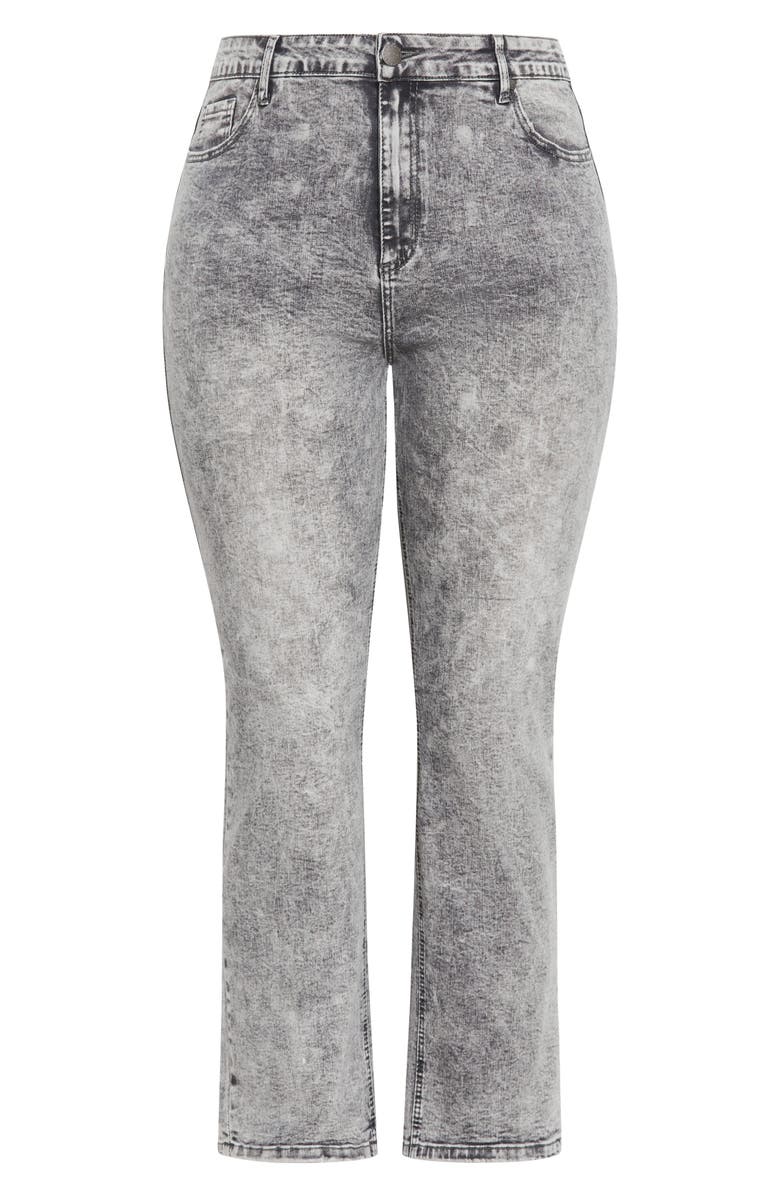 City Chic Harley Keyla High Waist Straight Leg Jeans, Alternate, color, Soft Grey