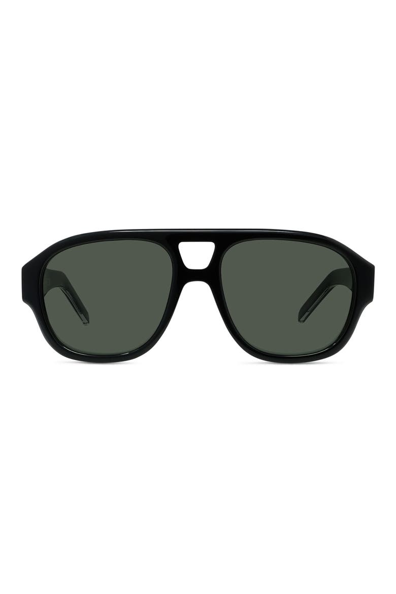 Day 55mm Gradient Pilot Sunglasses, Main, color, SHINY BLACK / GREEN