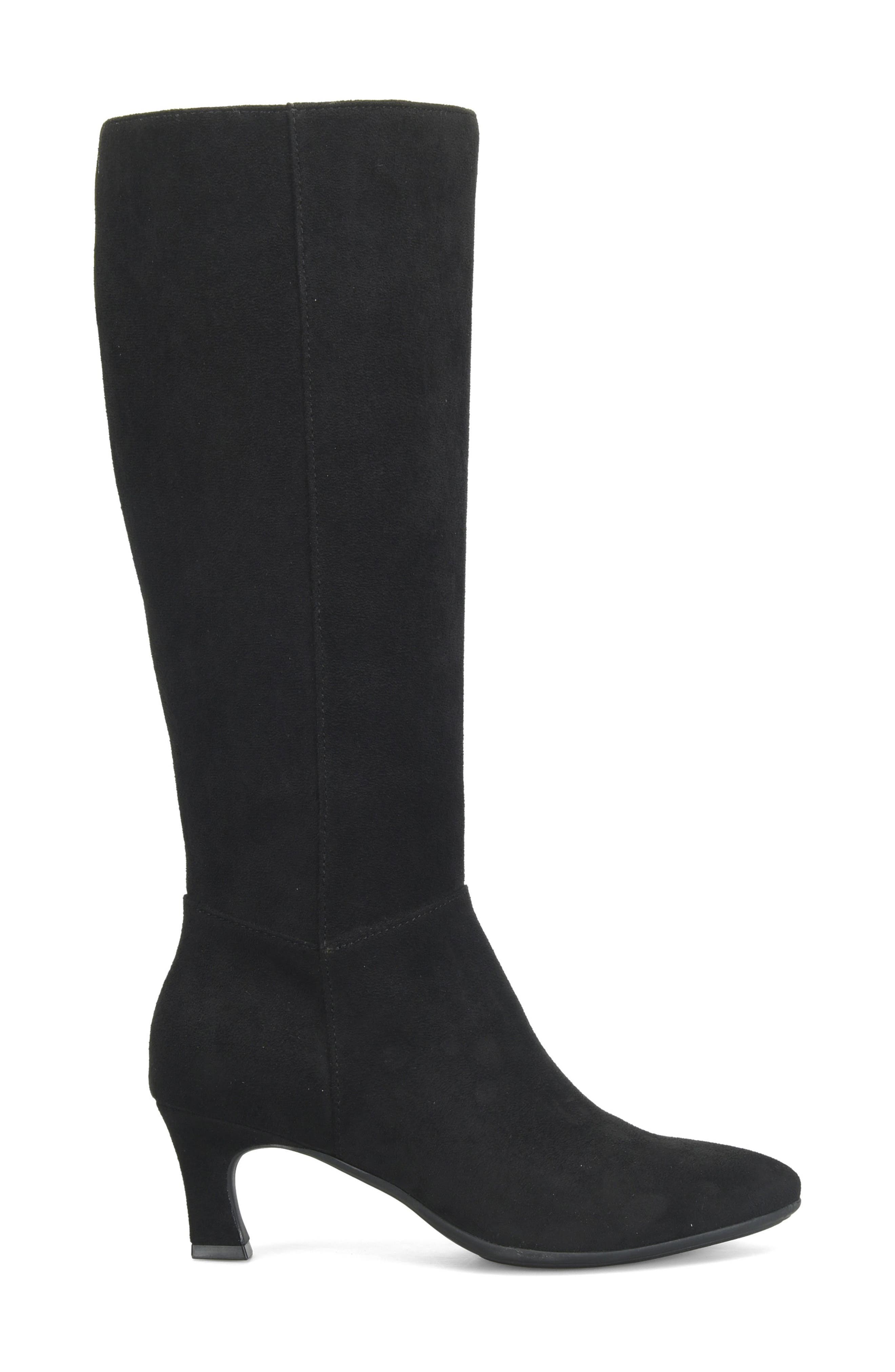 EUROSOFT Venice Knee High Boot, Alternate, color, Black Suede