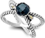 SAMUEL B. Two-Tone X Crossover Band Ring
