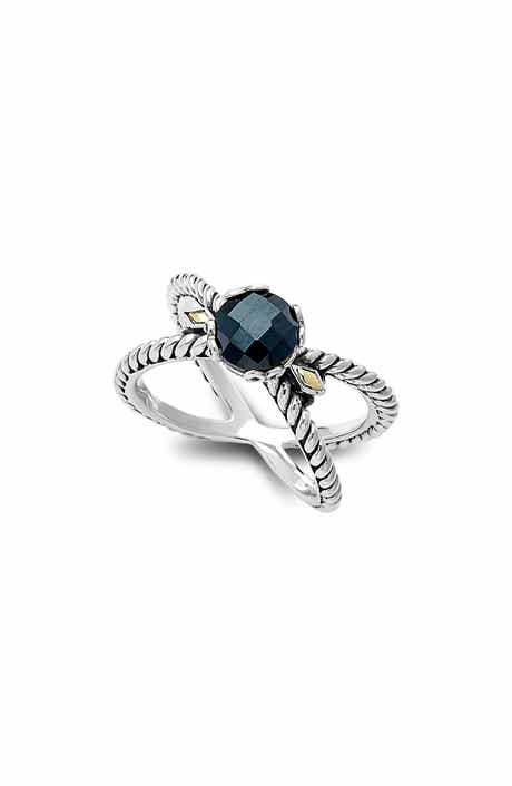 Two-Tone X Crossover Band Ring