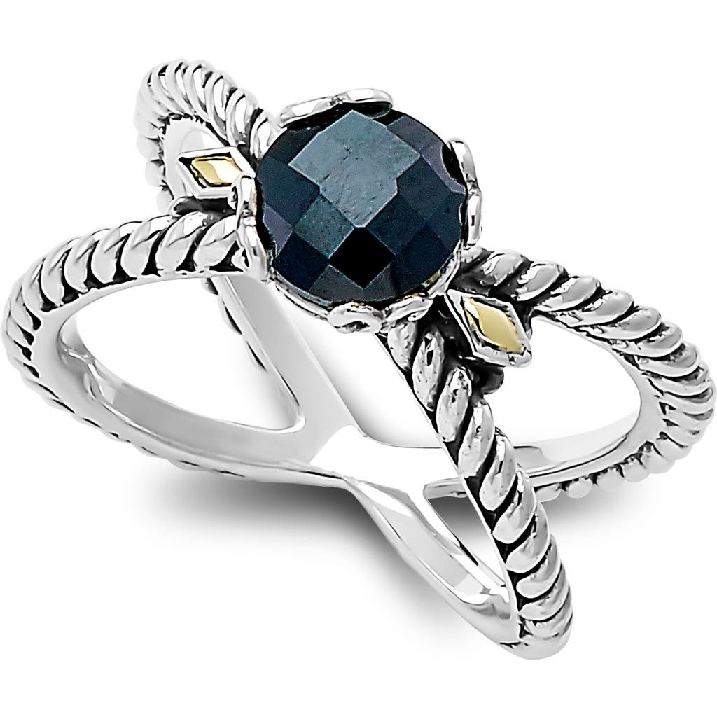 Samuel B. 18k & Silver 1.35 Ct. Tw. Black Spinel X Ring In Black