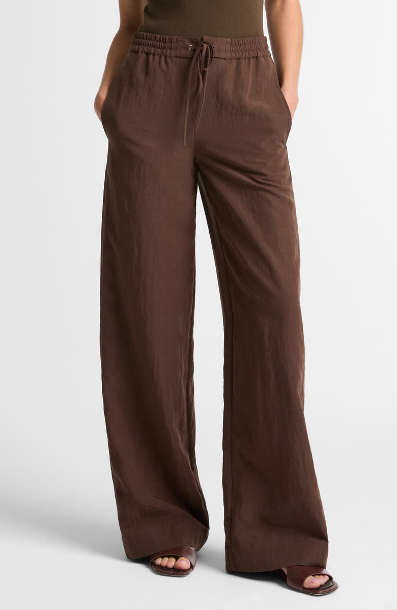 Vince Linen Blend Drawstring Pants, Main, color, Clove
