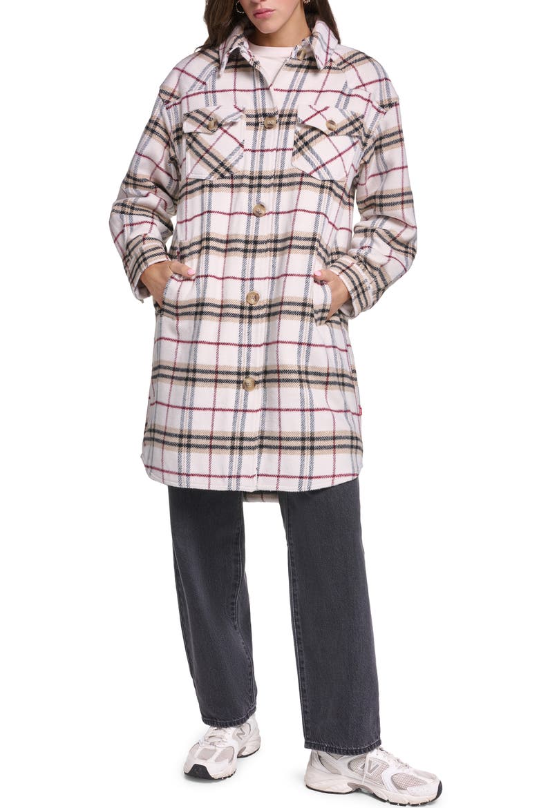 Quilted Longline Shacket, Main, color, HAYES PLAID