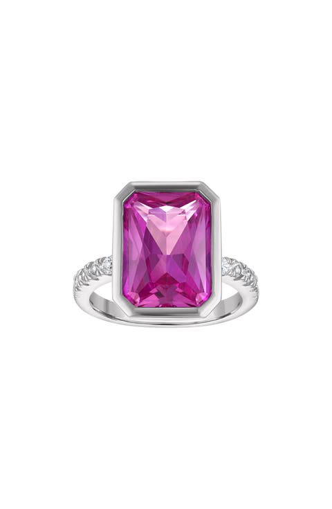Lab Created Pink Sapphire Bezel Ring