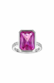 Lab Created Pink Sapphire Bezel Ring