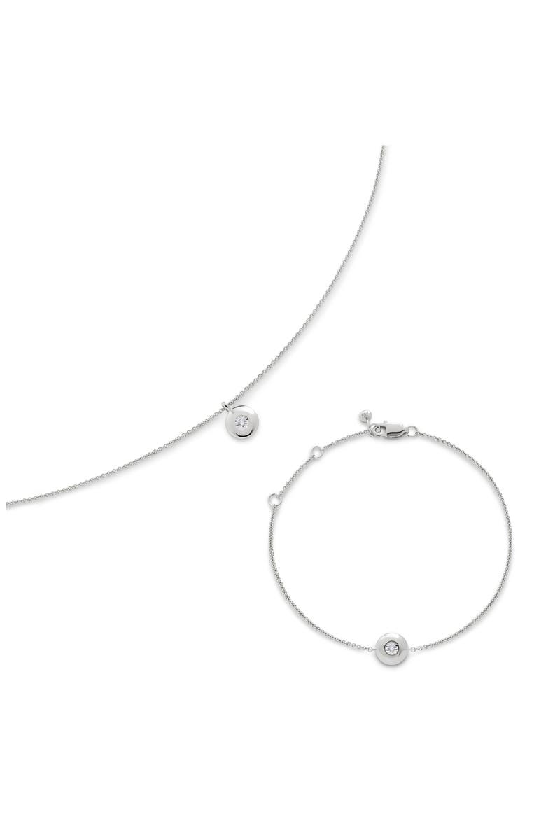 April Birthstone Chain Bracelet, Alternate, color, STERLING SILVER / DIAMOND