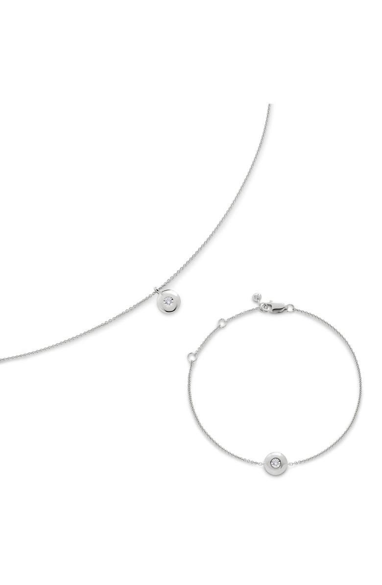 Monica Vinader April Birthstone Chain Bracelet, Alternate, color, Sterling Silver / Diamond