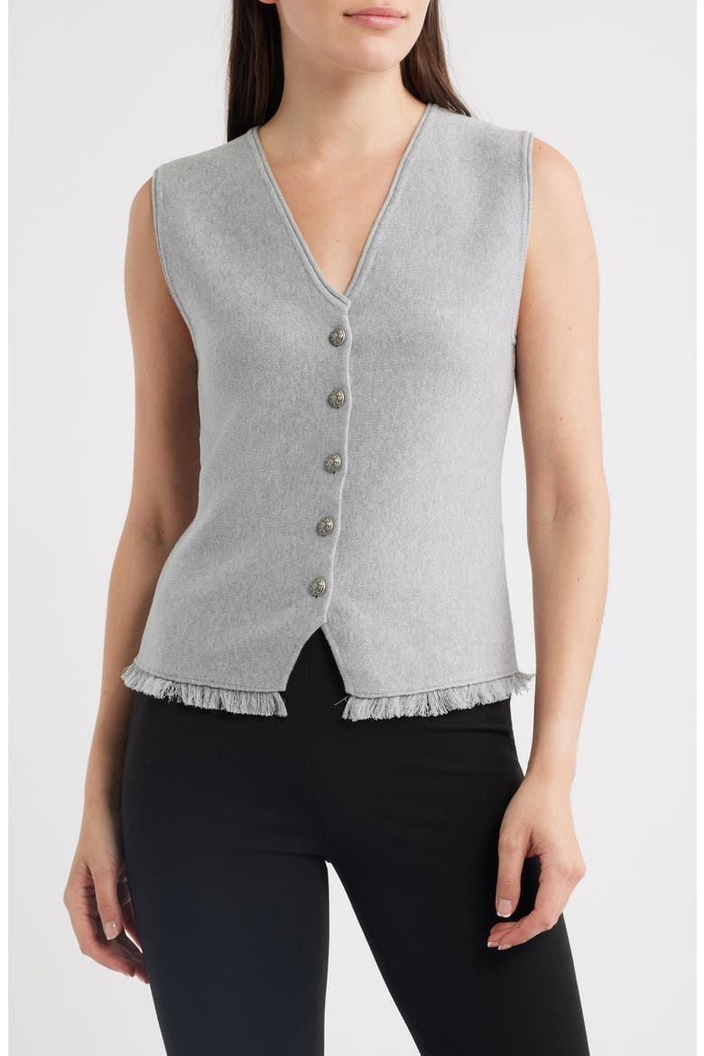 Anya Cotton Blend Knit Vest, Main, color, LIGHT GREY