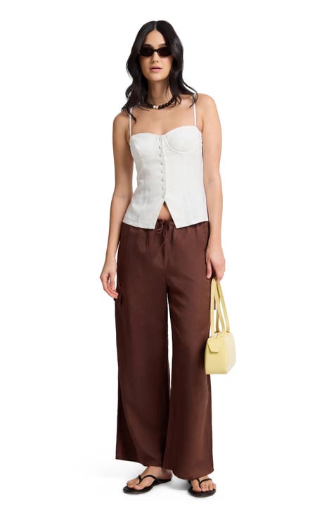 Air Linen Fitted Corset Underwire Top