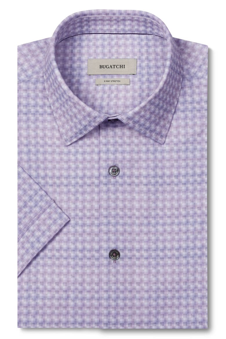 Miles OoohCotton® Grid Short Sleeve Button-Up Shirt, Alternate, color, ORCHID