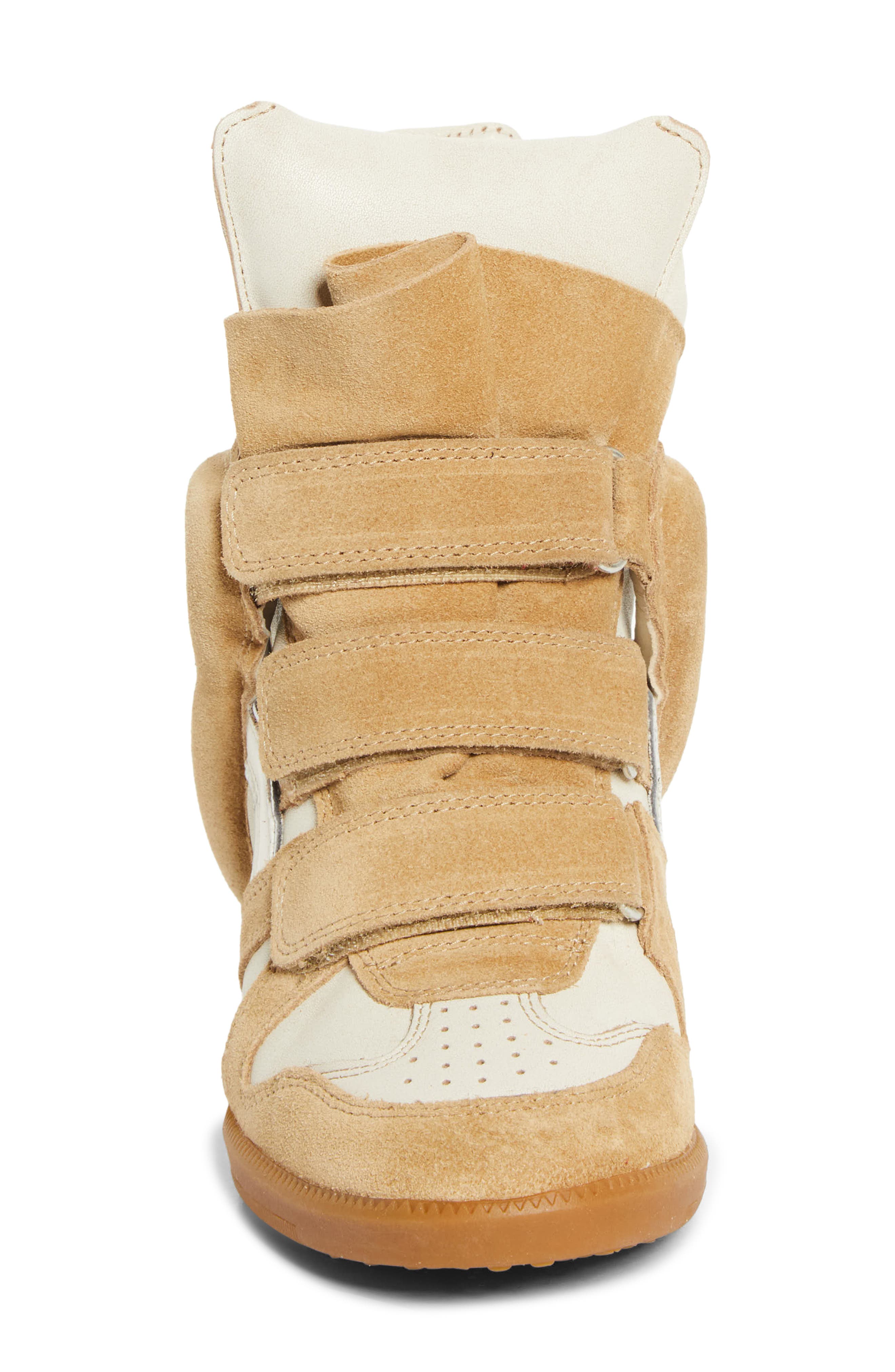 Isabel Marant Bekett Hidden Wedge High Top Sneaker, Alternate, color, Beige/ Chalk