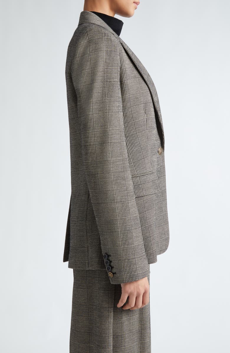 Max Mara Muschio Houndstooth Wool Blend Blazer, Alternate, color, 