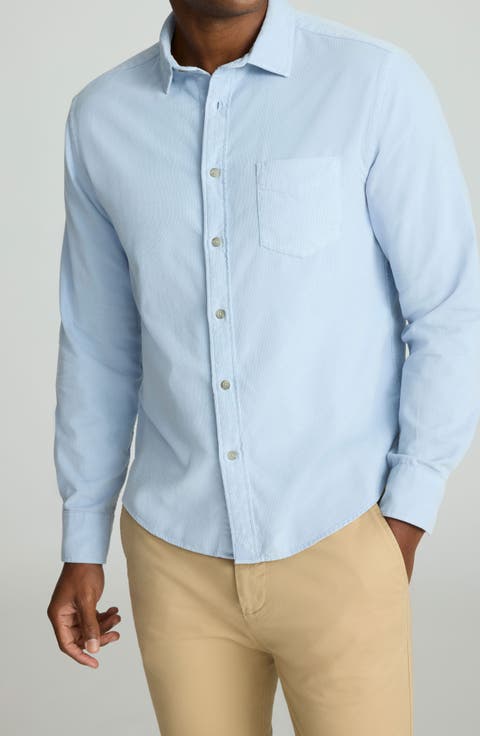 Caprone Solid Cotton Corduroy Button-Up Shirt