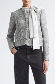 Eleventy Collarless Wool Blend Jacket