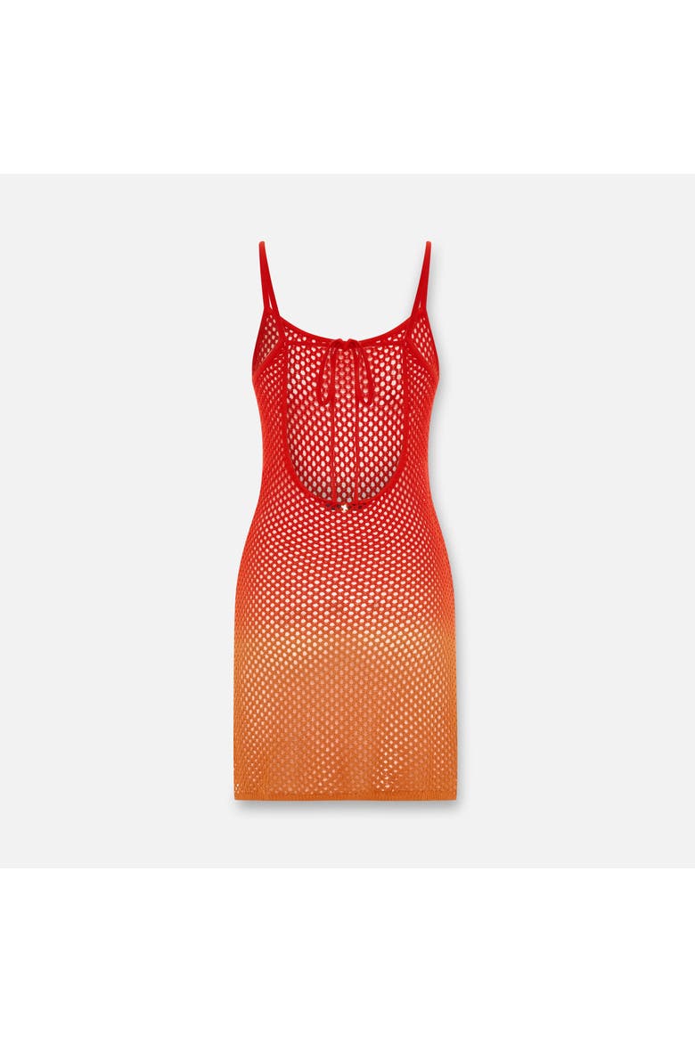 Golden Hour Open Knit Beach Mini Dress, Alternate, color, ORANGE