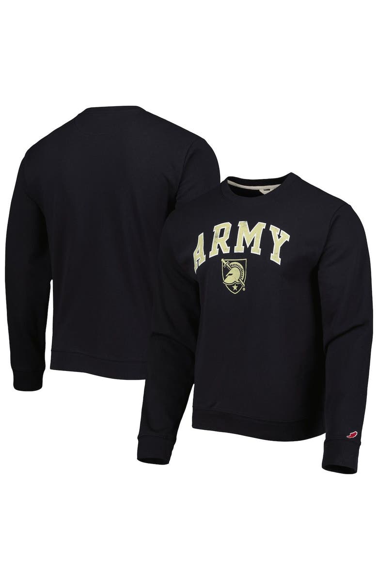LEAGUE COLLEGIATE WEAR Men's League Collegiate Wear Black Army Black Knights 1965 Arch Essential Lightweight Pullover Sweatshirt, Main, color, 