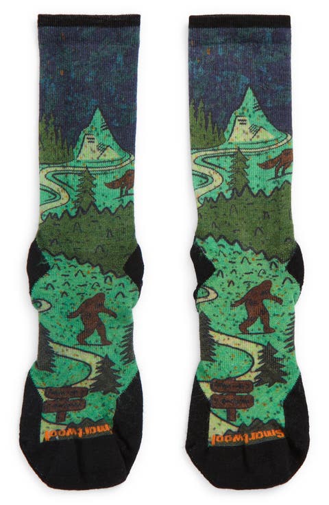 Trail Run Neature Print Targeted Cushioning Crew Socks