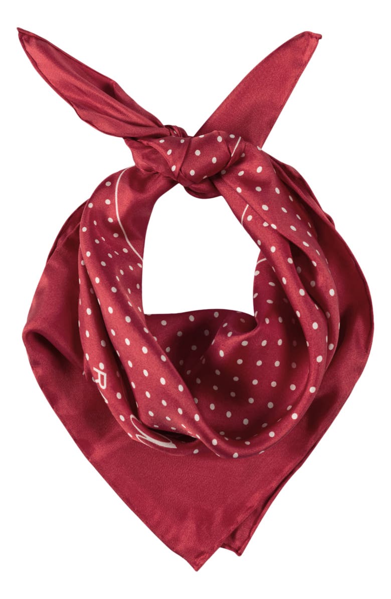 Polo Ralph Lauren Polka Dot Square Silk Scarf, Main, color, 