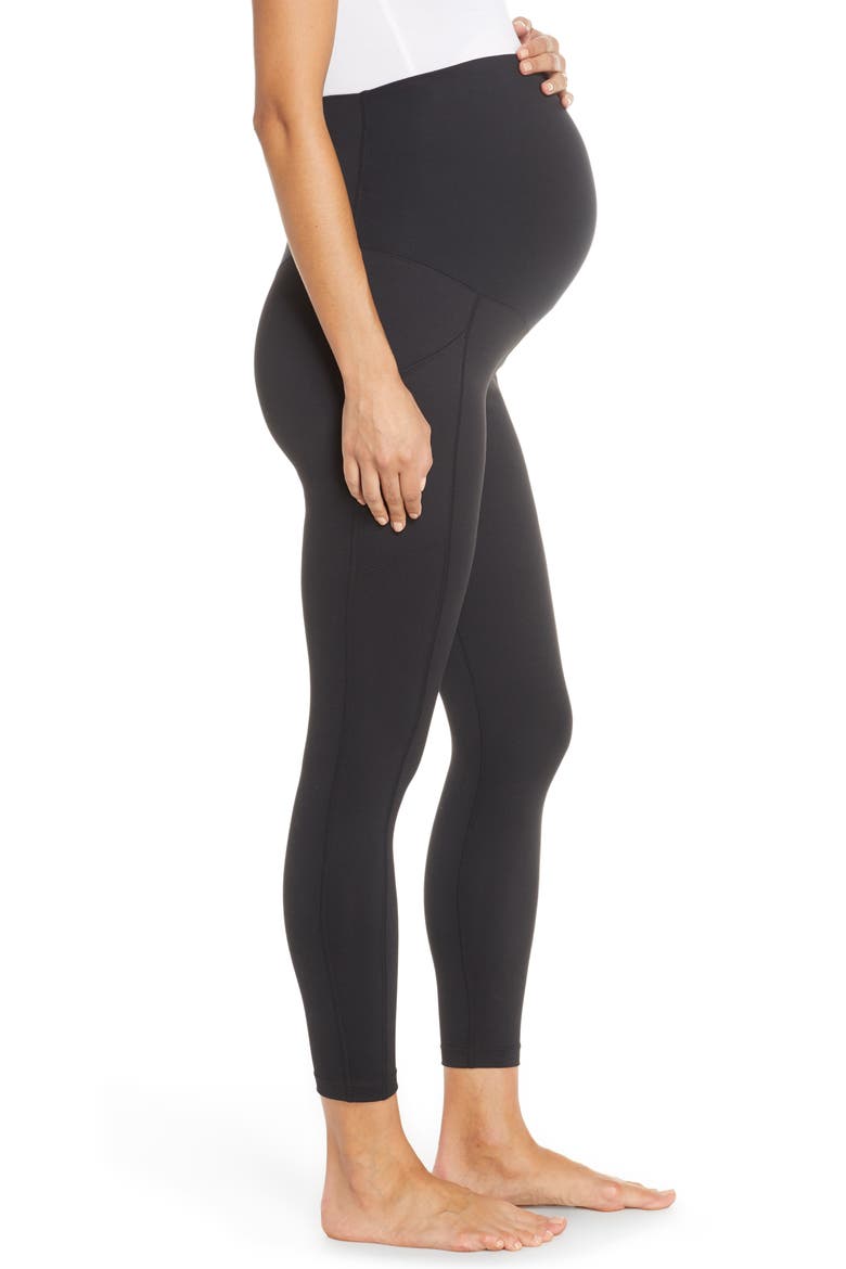 Live in Pocket 7/8 Maternity Leggings, Alternate, color, BLACK