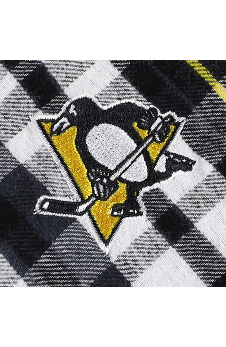 CONCEPTS SPORT Women's Concepts Sport Black Pittsburgh Penguins Mainstay Flannel Full-Button Long Sleeve Nightshirt, Alternate, color, Black