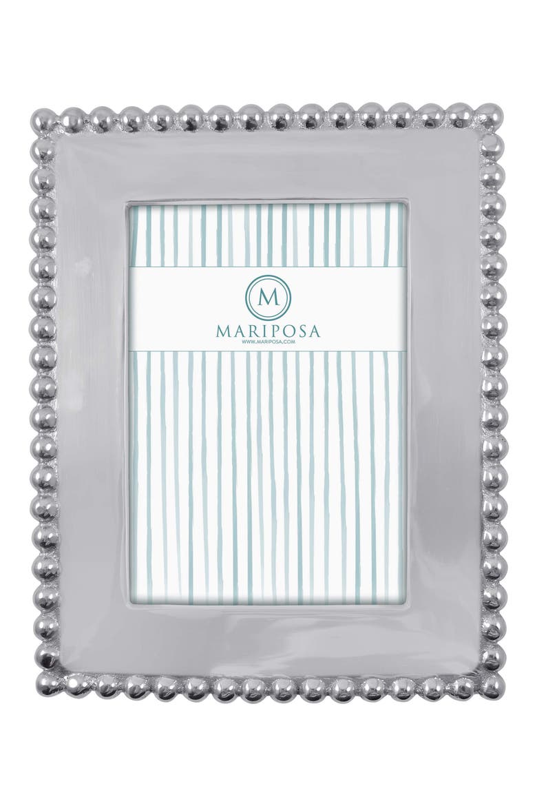 Pearled Trim Picture Frame, Main, color, SILVER