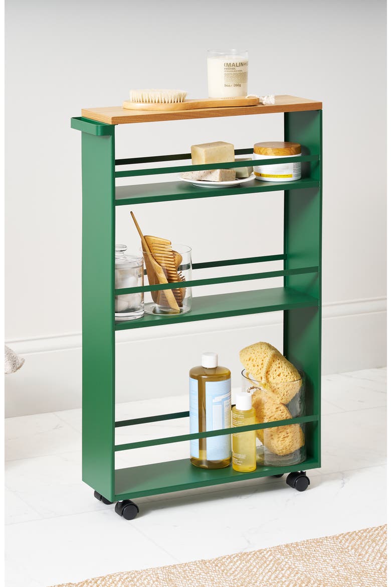 Steel Rolling Storage Cart, Alternate, color, FOREST GREEN