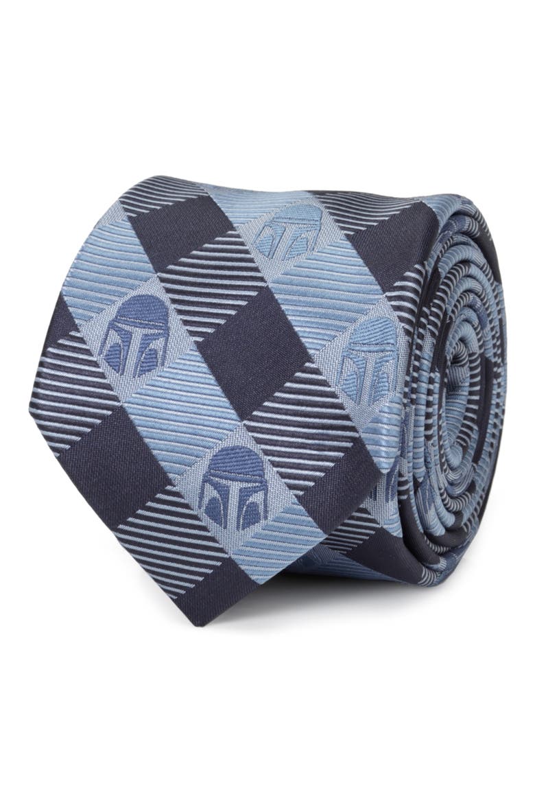 Star Wars™ Mandalorian Check Tie, Alternate, color, BLUE