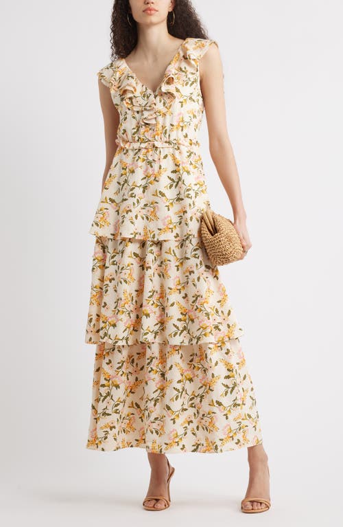 Chelsea28 Ruffle Neck Tiered Maxi Dress