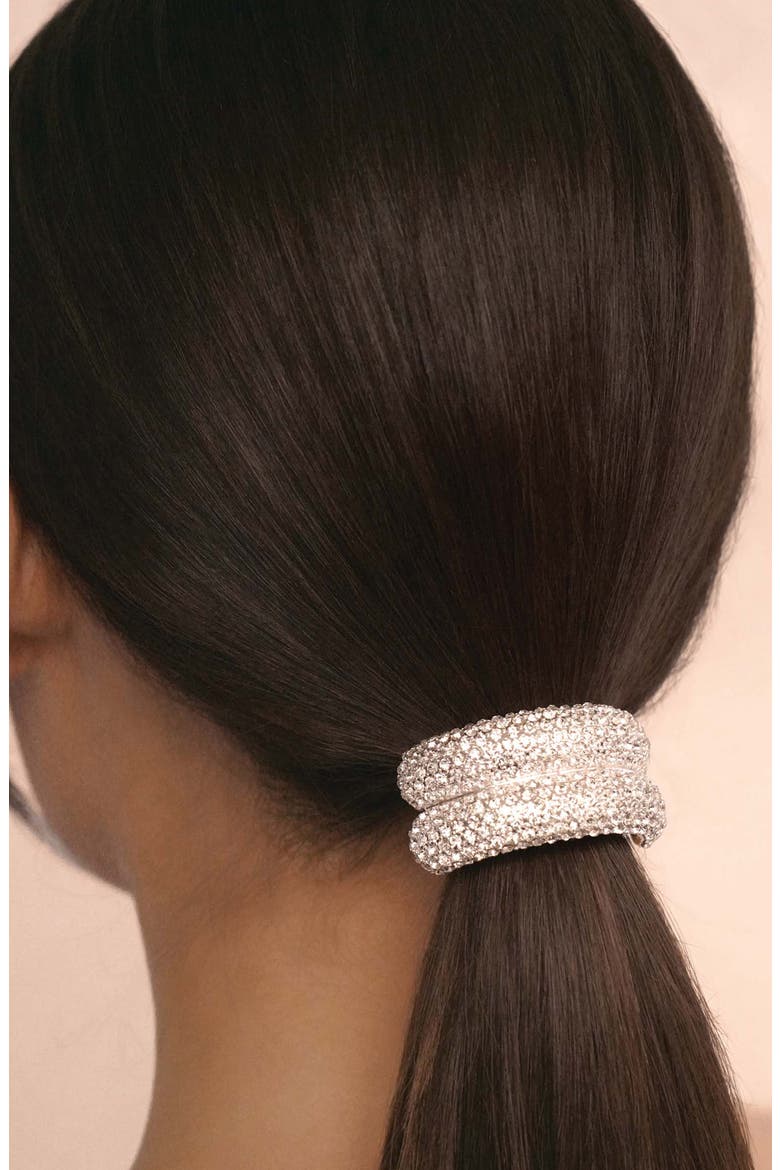 Crystal Sparkle Ponytail Holder, Alternate, color, SILVER
